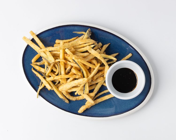 Fried aubergines